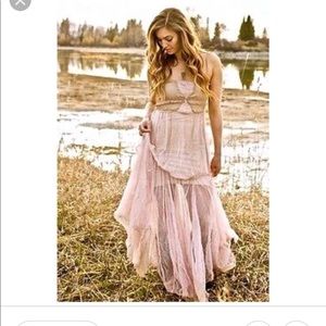 Raw edge tulle maxi dress free people